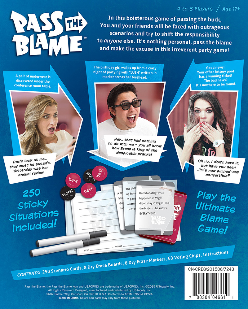 Pass the Blame- The Party Game for Irresponsible Adults!